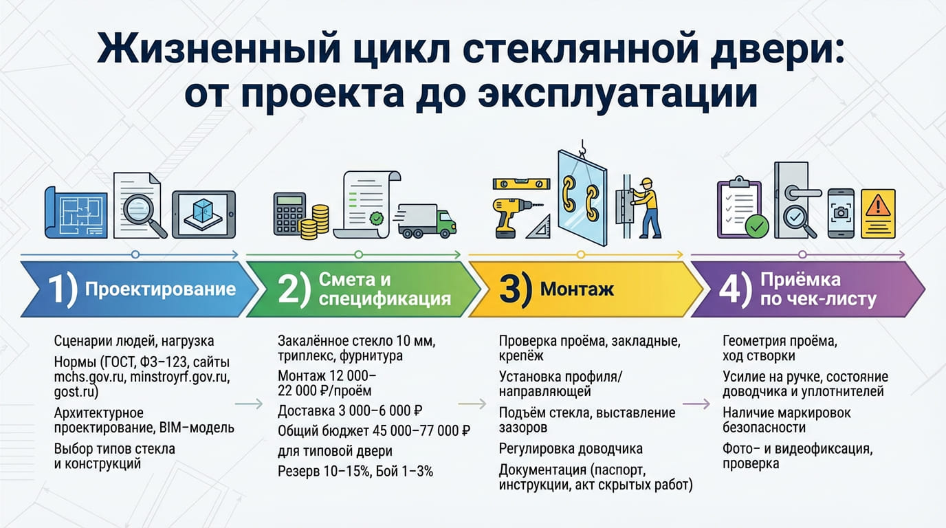жизненный цикл стеклянной двери